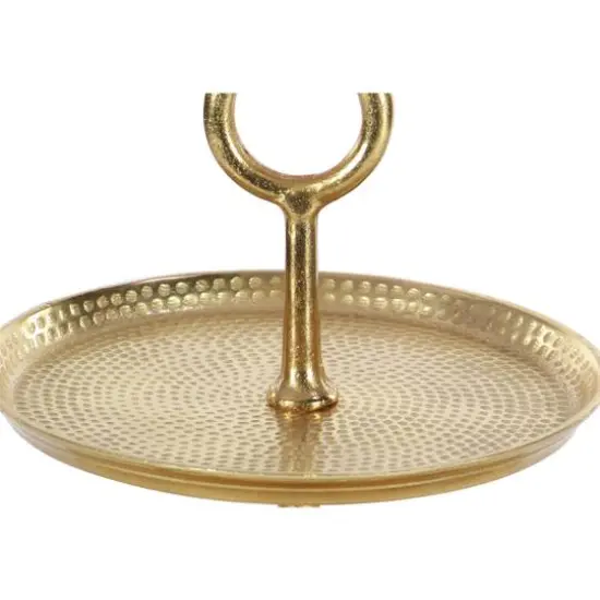 Gold Aluminum Glam 3-Tier Tray Stand {4}