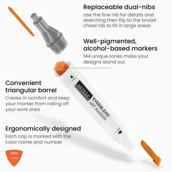 Arteza&reg; 120 Color Dual Tip Alcohol Marker Set {4}