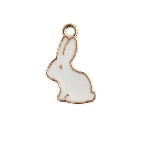John Bead Sweet & Petite Bunny Rabbit Charms, 10ct. White {1}