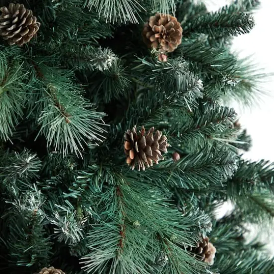 9ft. Pre-Lit Frosted British Columbia Mountain Pine Artificial Christmas Tree, Clear Lights {6}