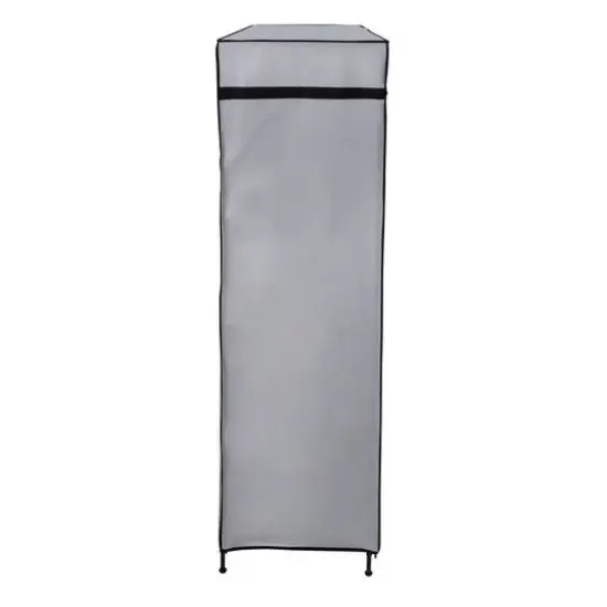 Honey Can Do 60" Gray Wide Double Door Portable Wardrobe Closet {10}