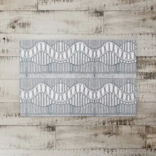 Lace Pattern Floor Mat Blue {3}