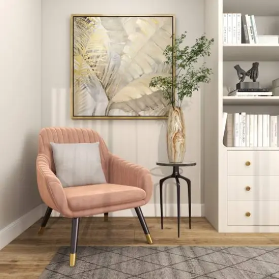 22" Accent Table with Textured Glass Tabletop Black {7}