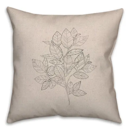 Sketched Leaf Bundle Throw Pillow {1}