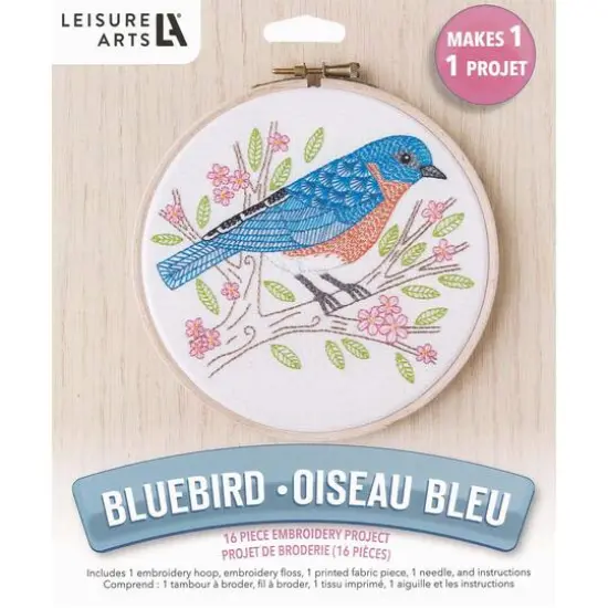 Leisure Arts&reg; 6" Blue Bird Embroidery Kit {1}