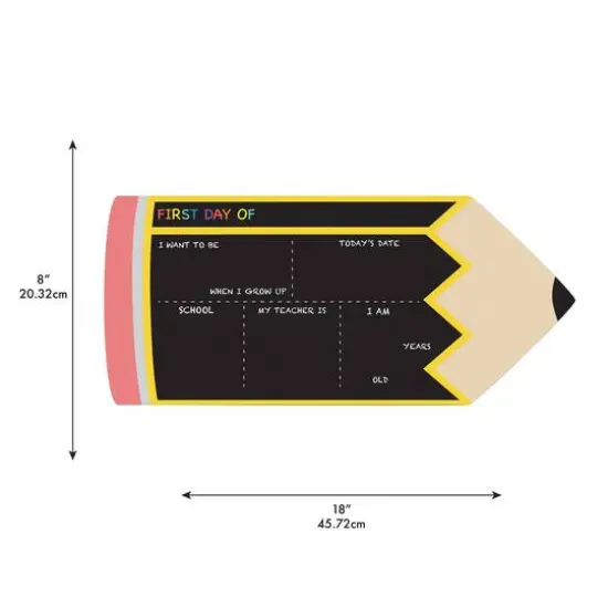 RoomMates Last or First Day of School Pencil Double-Sided Chalkboard {5}