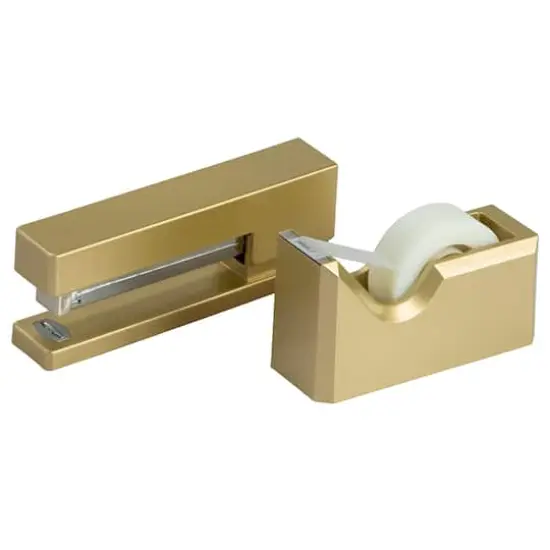 JAM Paper Stapler & Tape Dispenser Set Gold {4}