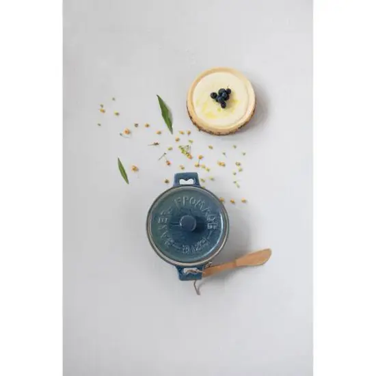 Hello Honey&reg; Blue Stoneware Brie Bakers with Bamboo Spreader, 2ct. {4}