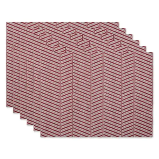 DII&reg; Textured Twill Weave Placemats, 6ct. Barn Red {1}