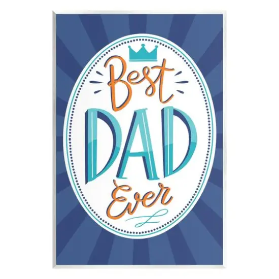 Stupell Industries Best Dad Ever Striped Phrase Wall Plaque Art {1}