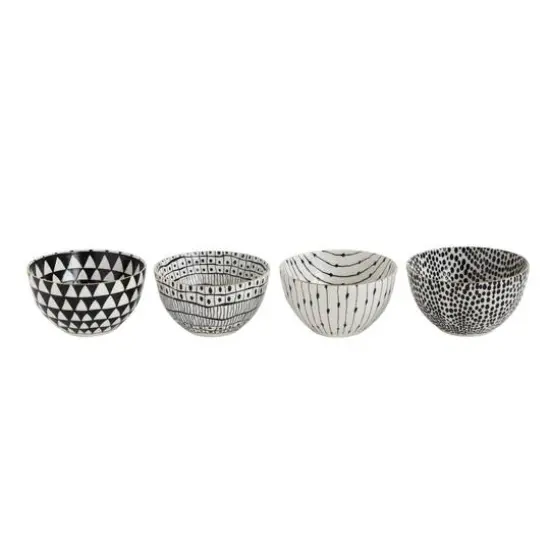 Hello Honey&reg; 5" White & Black Patterned Bowl Set {1}