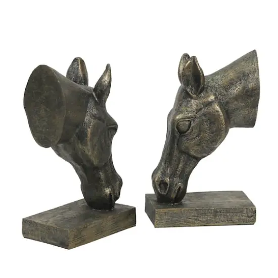 7.75" Antique Brass Horse Bookend Set by Ashland&reg; {3}