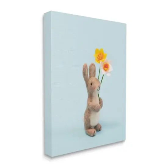Stupell Industries Spring Bunny Floral Daffodils Canvas Wall Art {4}