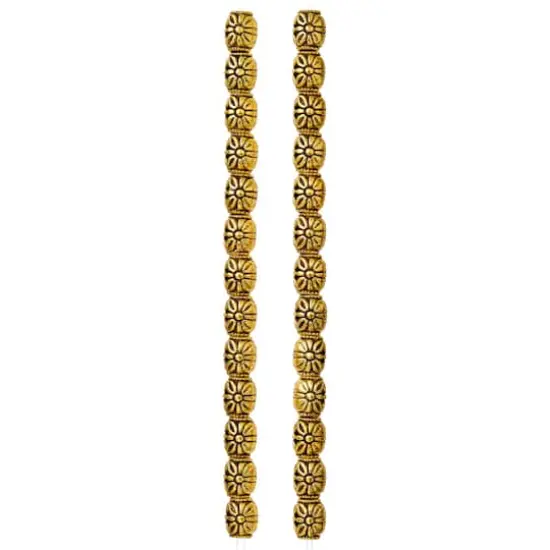 Gold Carved Flower Tube Beads, 10mm by Bead Landing&trade; {4}