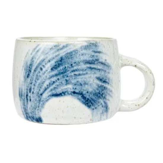 Hello Honey® 10oz. Cream & Blue Glaze Hand-Painted Stoneware Mug, 12ct. {8}