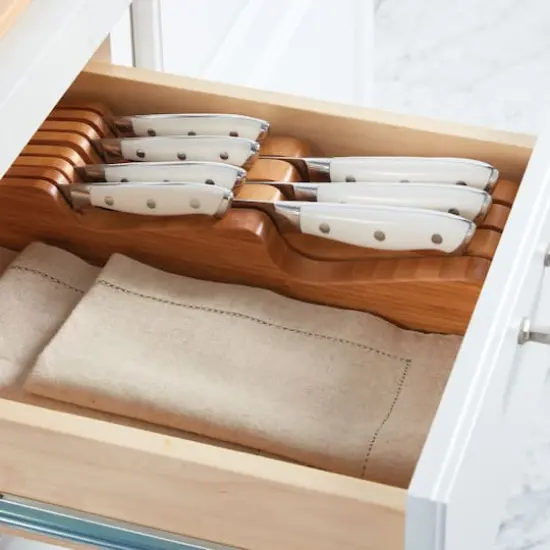 Sabatier 7-Slot Bamboo In-Drawer Knife Organizer {3}