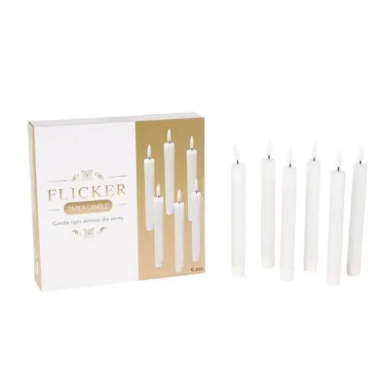 8" Flameless Wax Candles with Remote Control, 6ct. White {8}