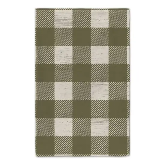 Our Cozy Kitchen Green Buffalo Check Tea Towel - Set of 2 {6}