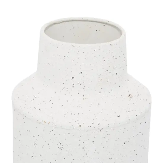 Set of 2 White Metal Coastal Style Vase 16", 14" {4}