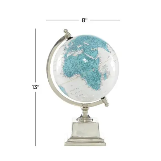 13" Turquoise & White Aluminum Globe {5}