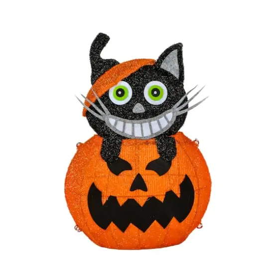 23'' Pre-Lit Pumpkin and Black Cat Halloween D&eacute;cor {6}