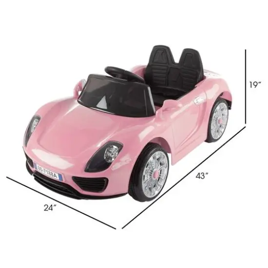 Toy Time Pink Battery Powered Ride-On Sports Car {9}