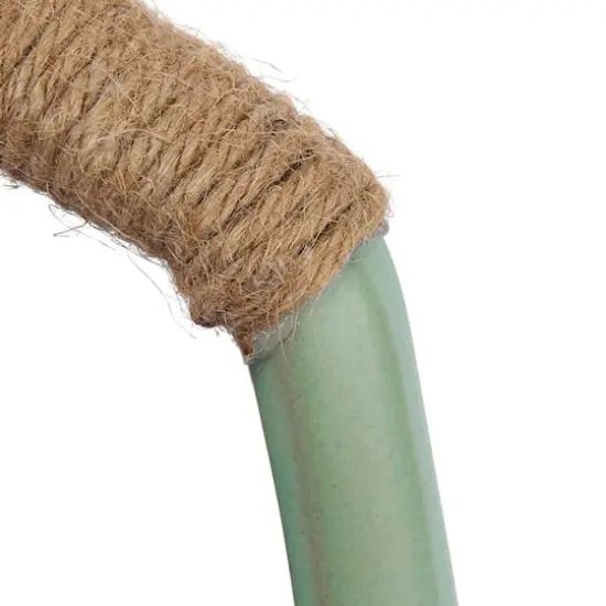 Hello Honey&reg; Bloomingville 13.5" Mint Modern Stoneware Vase with Rattan Wrapped Handle {4}