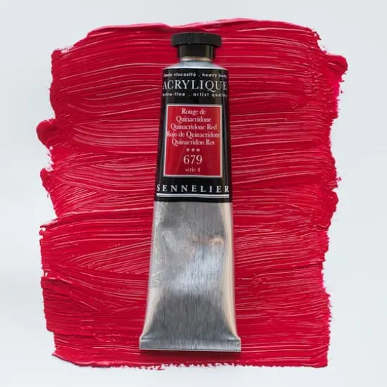 Sennelier Extra Fine Artists' Acrylic Paint, 60mL 679 Quinacridone Red {4}
