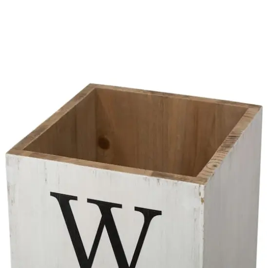 Glitzhome&reg; 30" Double Sided Whitewashed Wooden Porch Vase {7}