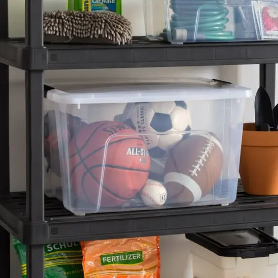 IRIS&reg; 60qt. Buckled Clear Boxes with Clear Buckle Lids, 4ct. {21}