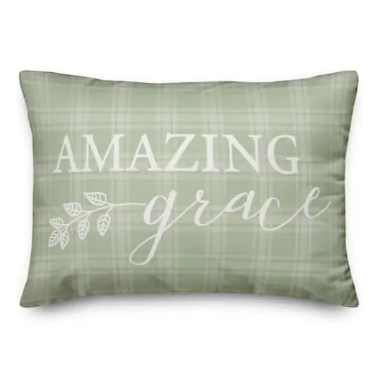 Amazing Grace Green Pillow 14" x 20" Throw Pillow {3}