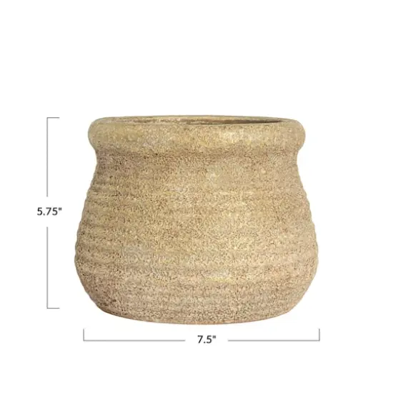 Hello Honey&reg; 5.75" Gold Round Volcano Terra Cotta Planter {9}