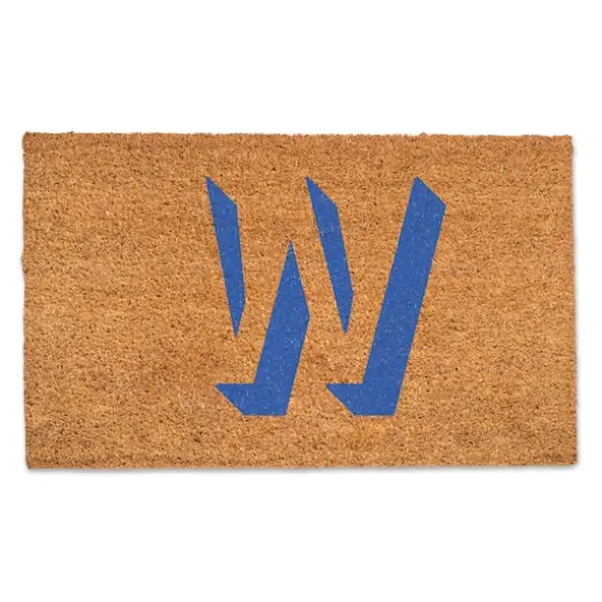 Blue Shadow Monogram Natural Coir Doormat W {1}