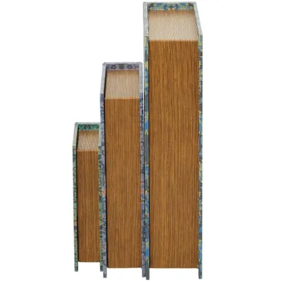 Geometric Floral Canvas Faux Book Box Set {6}