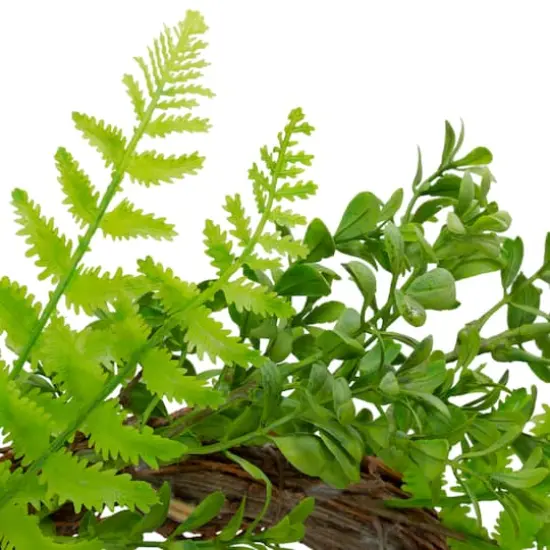 18" Green Fern Leaf Springtime Wreath {5}