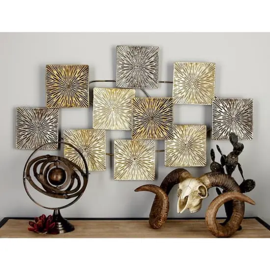 Gold Contemporary Abstract Metal Wall D&eacute;cor, 43" x 24" {5}