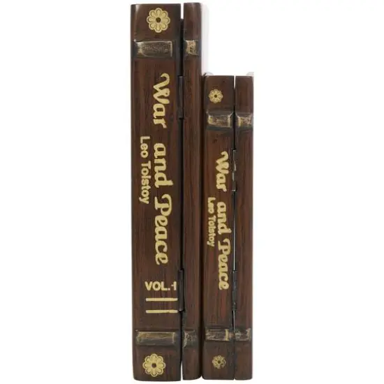 Brown War & Peace Storage Faux Book Box Set {14}