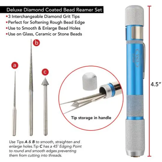 The Beadsmith&reg; Deluxe Diamond Coated Bead Reamer Set {5}