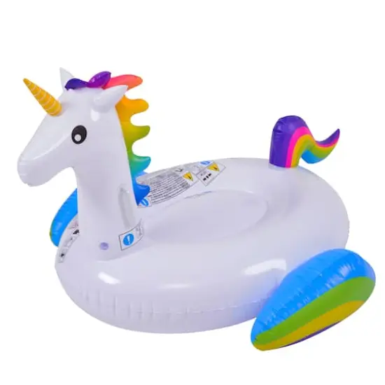 7ft. Jumbo Rainbow Unicorn Inflatable Pool Float {3}