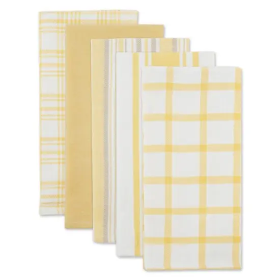 DII&reg; Woven Dish Towels, 5ct. Yellow {6}