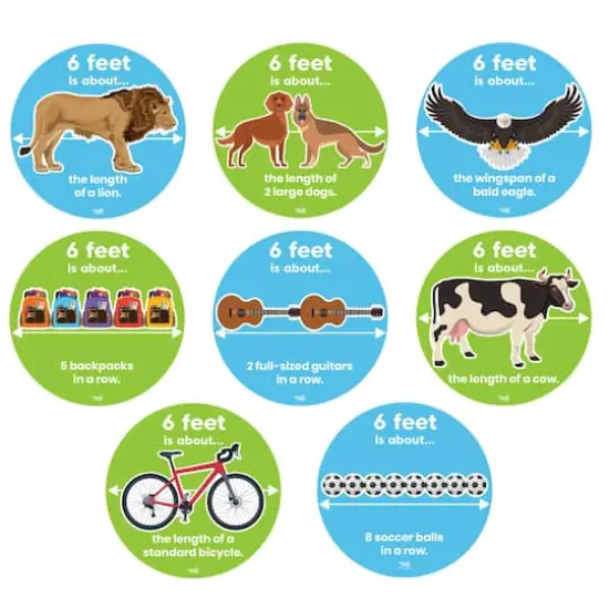 Hand2mind&reg; Social Distance Circles Floor Decals, 8ct. {3}