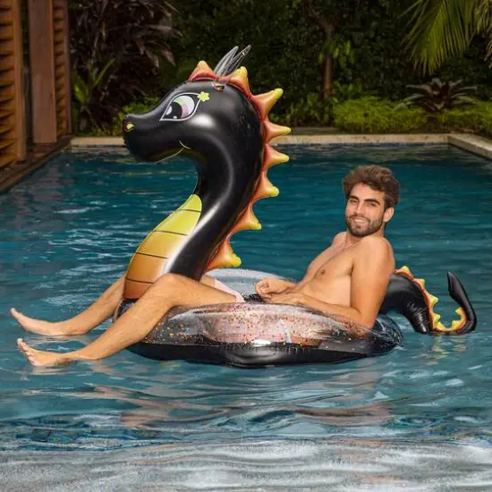 PoolCandy Glitterfied&reg; Black Dragon Jumbo Pool Tube {3}