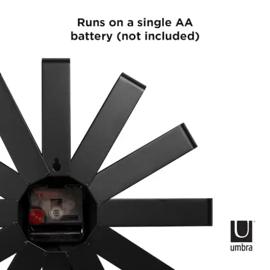 Umbra 12" Black Ribbon Round Wall Clock {4}