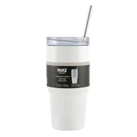 24oz. Stainless Steel Sublimation Travel Tumbler by Make Market&reg; {5}
