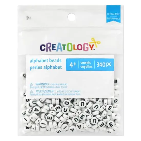 7mm Vowel Alphabet Beads, 340ct. by Creatology&trade; {4}