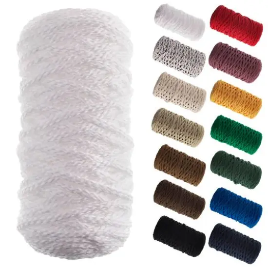 John Bead 4mm Braided Macram&eacute; Cord, 70yd. White {7}