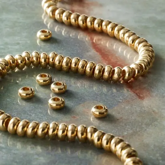 Metal Rondelle Beads, 5mm by Bead Landing&trade; Gold {3}