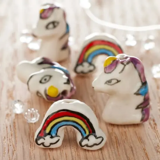 Multicolor Ceramic Unicorn & Rainbow Beads by Bead Landing&trade; {3}