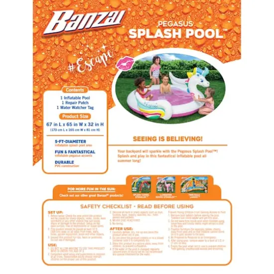 Banzai&reg; 67'' Pegasus Splash Pool&trade; {5}