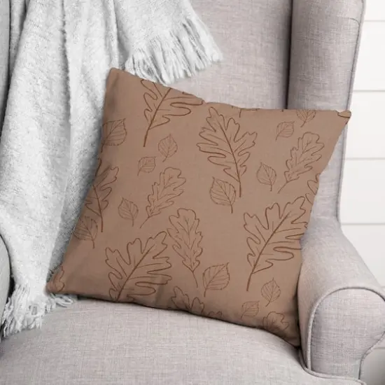 Dusty Rose Large Leaf Pattern Throw Pillow {4}